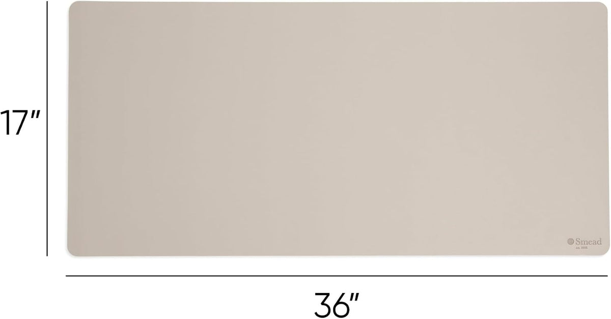 Vegan Leather Desk Pad Mat, Office Desk Mat, Large, Sandstone Beige