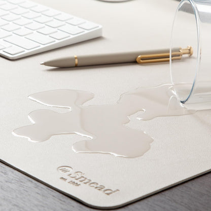 Vegan Leather Desk Pad Mat, Office Desk Mat, Large, Sandstone Beige