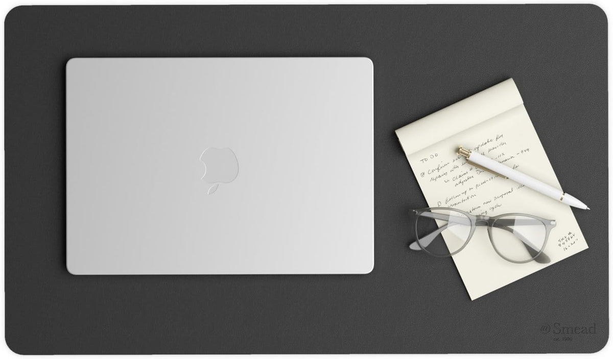 Vegan Leather Desk Pad Mat, Office Desk Mat, Large, Sandstone Beige