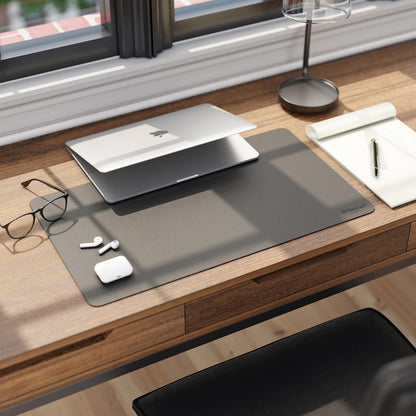 Vegan Leather Desk Pad Mat, Office Desk Mat, Large, Sandstone Beige