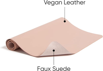 Vegan Leather Desk Pad Mat, Office Desk Mat, Large, Sandstone Beige