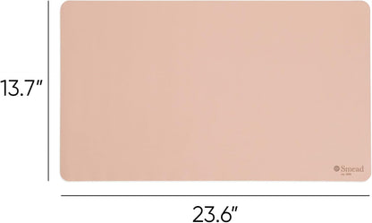 Vegan Leather Desk Pad Mat, Office Desk Mat, Large, Sandstone Beige