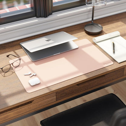 Vegan Leather Desk Pad Mat, Office Desk Mat, Large, Sandstone Beige