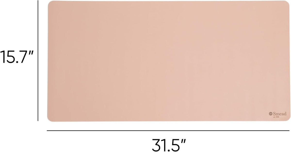 Vegan Leather Desk Pad Mat, Office Desk Mat, Large, Sandstone Beige