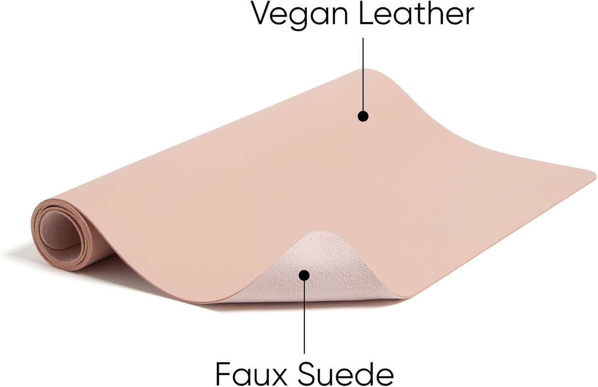Vegan Leather Desk Pad Mat, Office Desk Mat, Large, Sandstone Beige