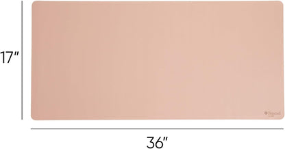 Vegan Leather Desk Pad Mat, Office Desk Mat, Large, Sandstone Beige