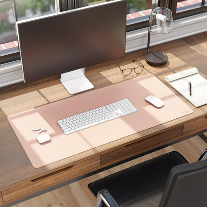 Vegan Leather Desk Pad Mat, Office Desk Mat, Large, Sandstone Beige