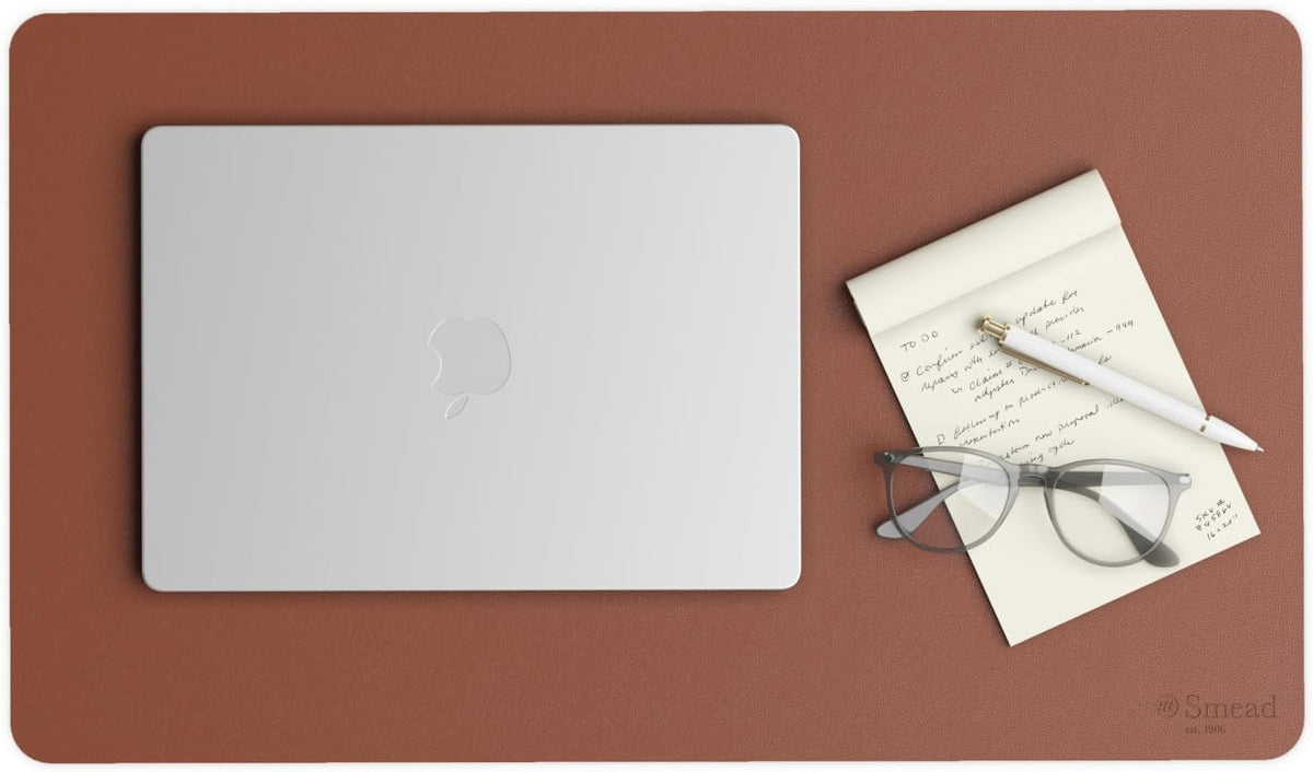 Vegan Leather Desk Pad Mat, Office Desk Mat, Large, Sandstone Beige