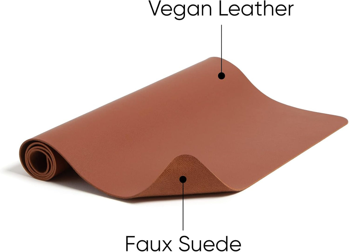 Vegan Leather Desk Pad Mat, Office Desk Mat, Large, Sandstone Beige