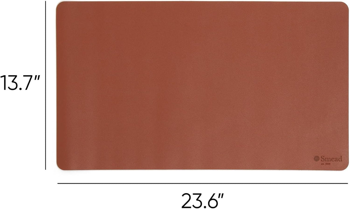 Vegan Leather Desk Pad Mat, Office Desk Mat, Large, Sandstone Beige