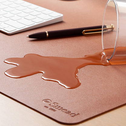 Vegan Leather Desk Pad Mat, Office Desk Mat, Large, Sandstone Beige