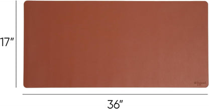 Vegan Leather Desk Pad Mat, Office Desk Mat, Large, Sandstone Beige