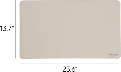 Vegan Leather Desk Pad Mat, Office Desk Mat, Large, Sandstone Beige