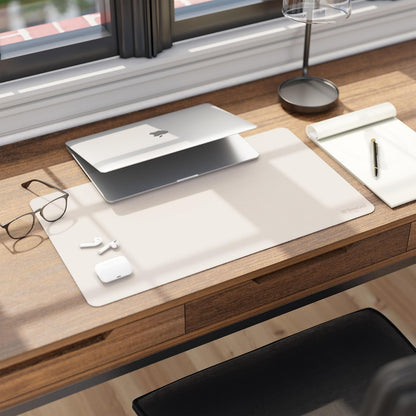 Vegan Leather Desk Pad Mat, Office Desk Mat, Large, Sandstone Beige