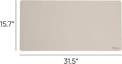 Vegan Leather Desk Pad Mat, Office Desk Mat, Large, Sandstone Beige