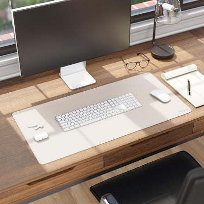 Vegan Leather Desk Pad Mat, Office Desk Mat, Large, Sandstone Beige