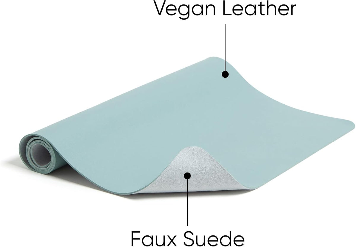 Vegan Leather Desk Pad Mat, Office Desk Mat, Large, Sandstone Beige