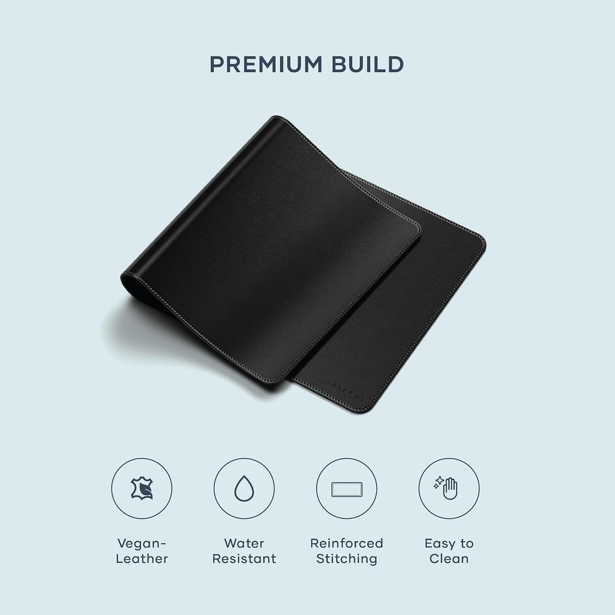 Vegan-Leather Desk Mat, Scratch and Water Resistant, Brown