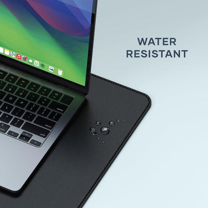 Vegan-Leather Desk Mat, Scratch and Water Resistant, Brown