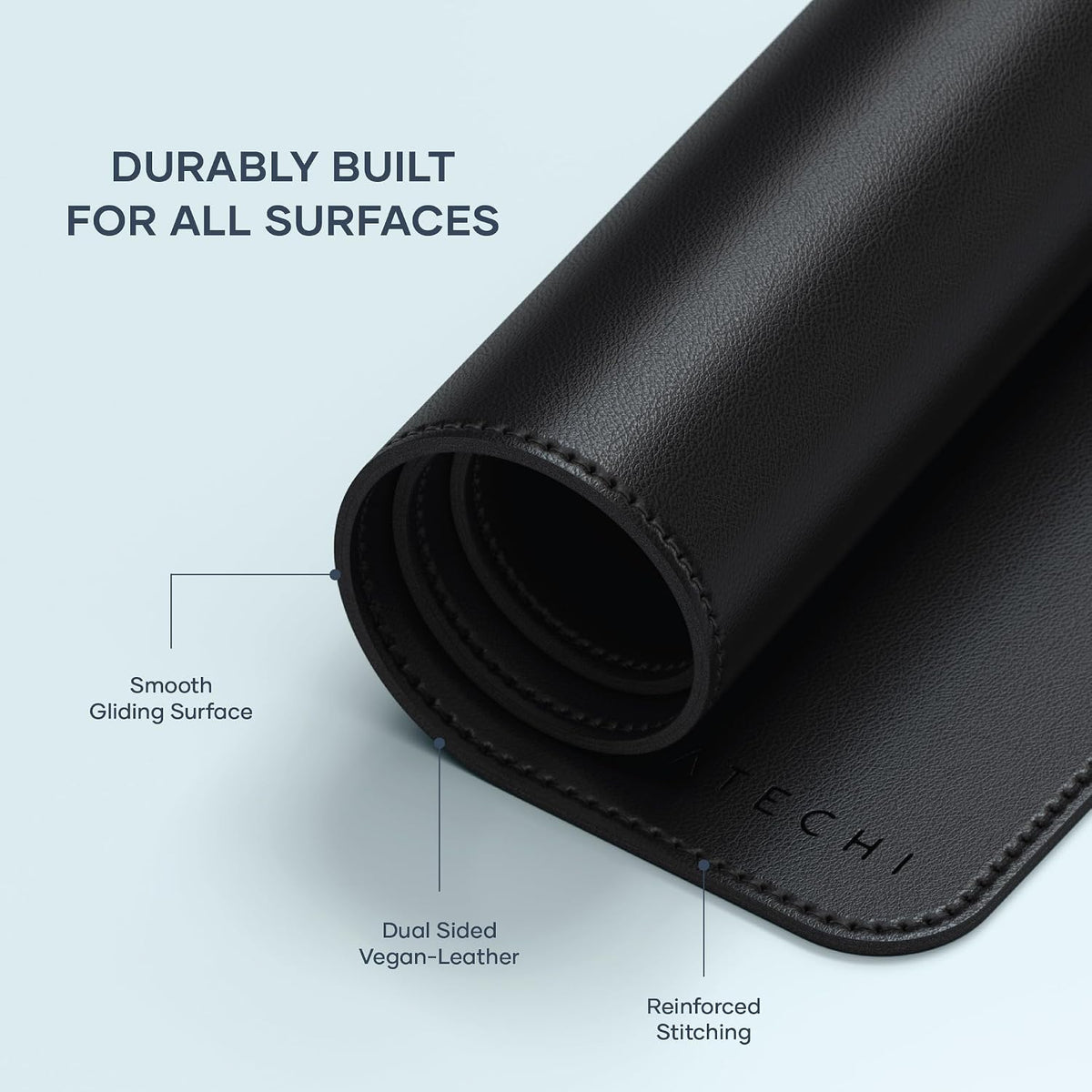 Vegan-Leather Desk Mat, Scratch and Water Resistant, Brown