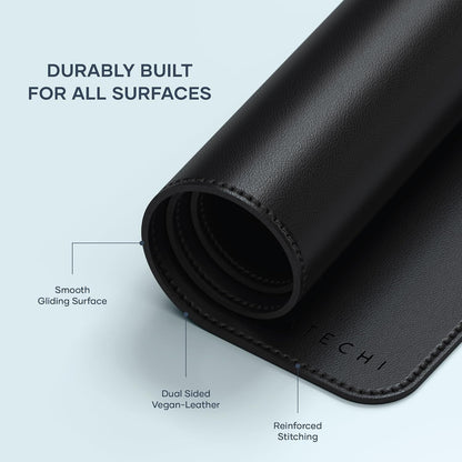 Vegan-Leather Desk Mat, Scratch and Water Resistant, Brown