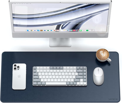 Vegan-Leather Desk Mat, Scratch and Water Resistant, Brown