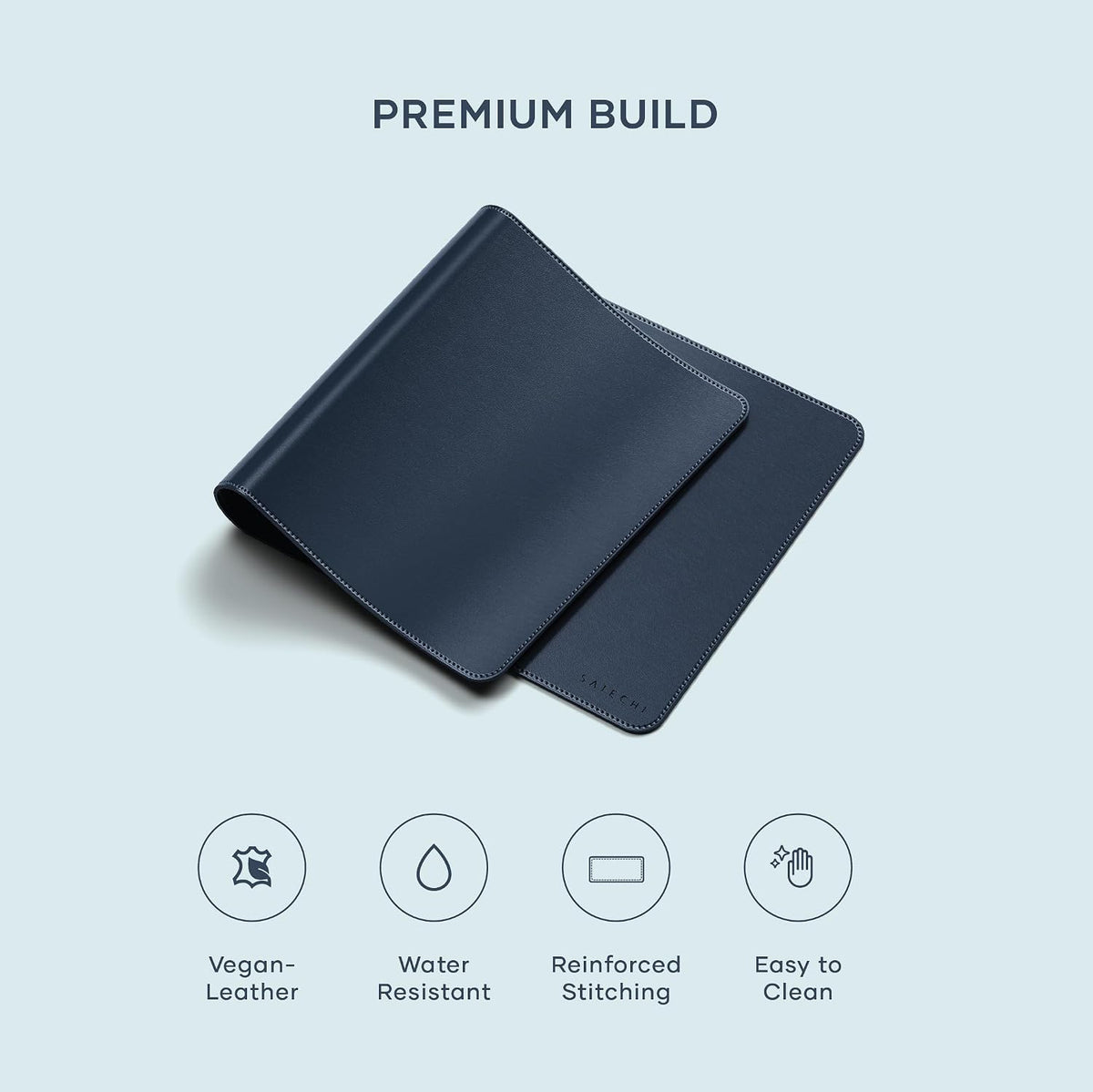 Vegan-Leather Desk Mat, Scratch and Water Resistant, Brown