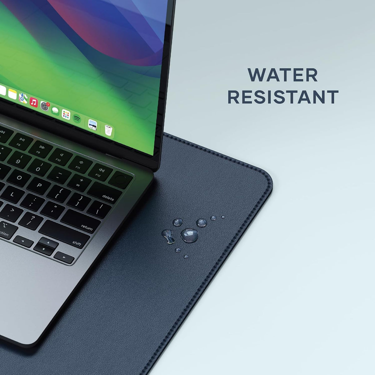 Vegan-Leather Desk Mat, Scratch and Water Resistant, Brown