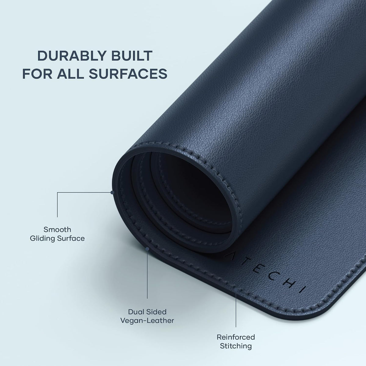 Vegan-Leather Desk Mat, Scratch and Water Resistant, Brown