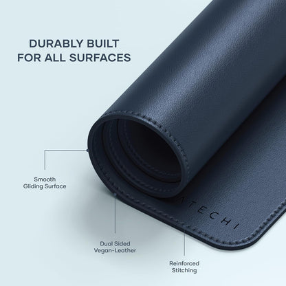 Vegan-Leather Desk Mat, Scratch and Water Resistant, Brown