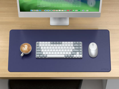 Vegan-Leather Desk Mat, Scratch and Water Resistant, Brown