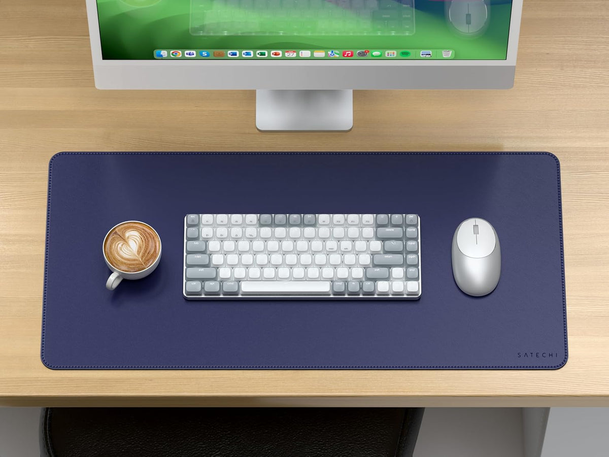 Vegan-Leather Desk Mat, Scratch and Water Resistant, Brown