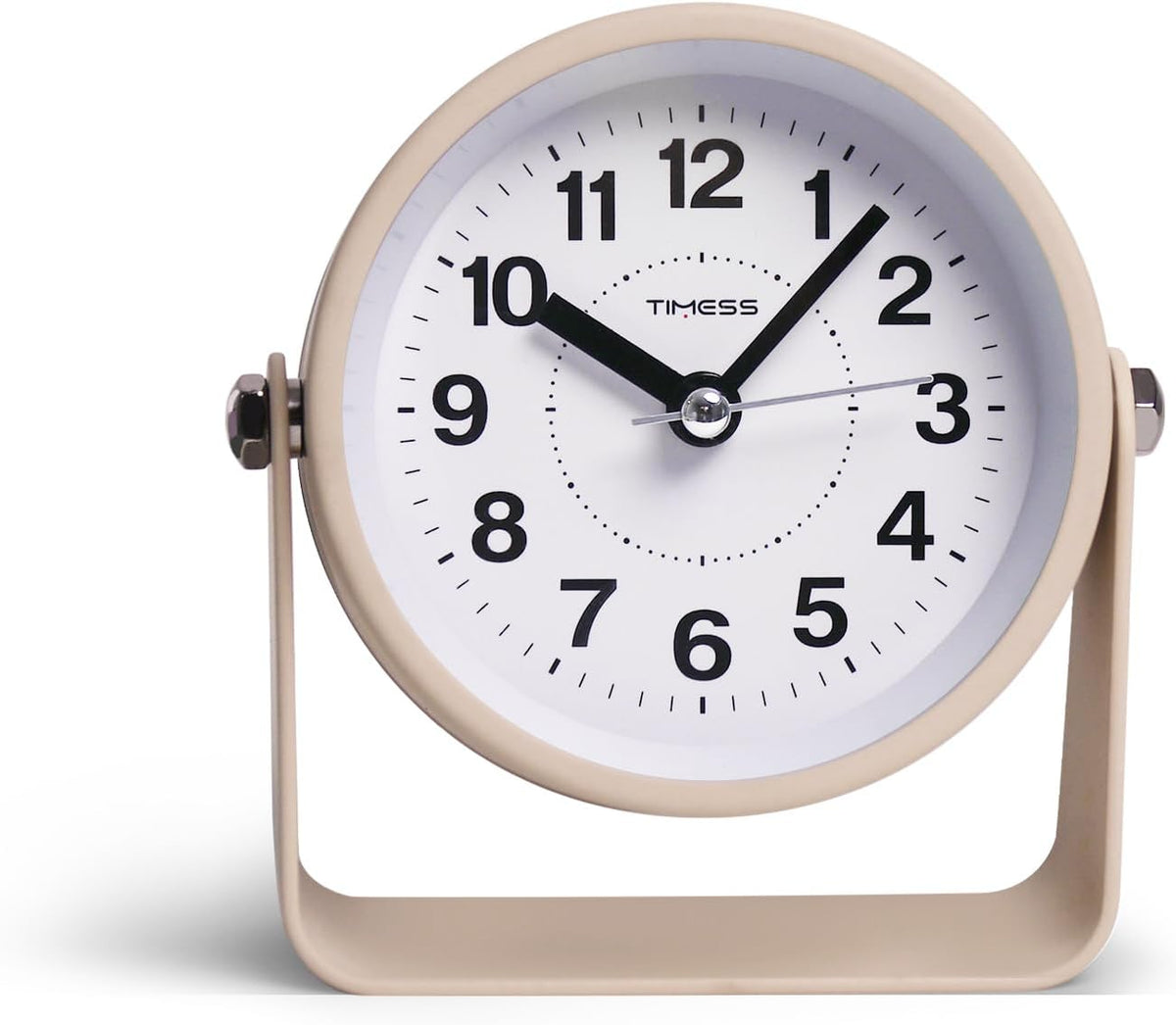 Analog Alarm Clock with Snooze & Light, Silent Non-Ticking, Yellow