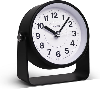 Analog Alarm Clock with Snooze & Light, Silent Non-Ticking, Yellow