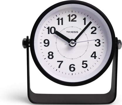 Analog Alarm Clock with Snooze & Light, Silent Non-Ticking, Yellow