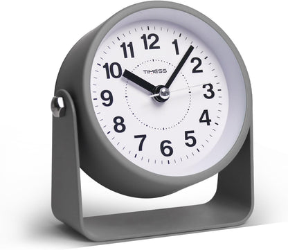 Analog Alarm Clock with Snooze & Light, Silent Non-Ticking, Yellow