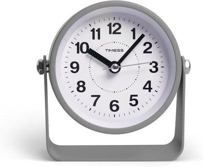 Analog Alarm Clock with Snooze & Light, Silent Non-Ticking, Yellow