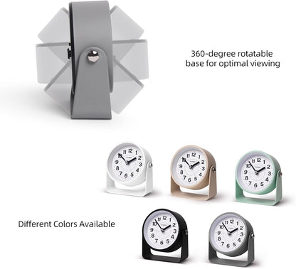 Analog Alarm Clock with Snooze & Light, Silent Non-Ticking, Yellow