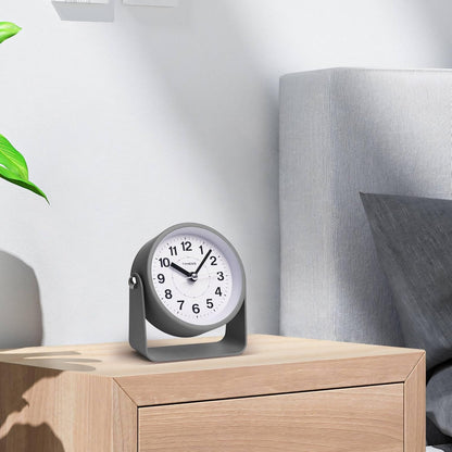 Analog Alarm Clock with Snooze & Light, Silent Non-Ticking, Yellow