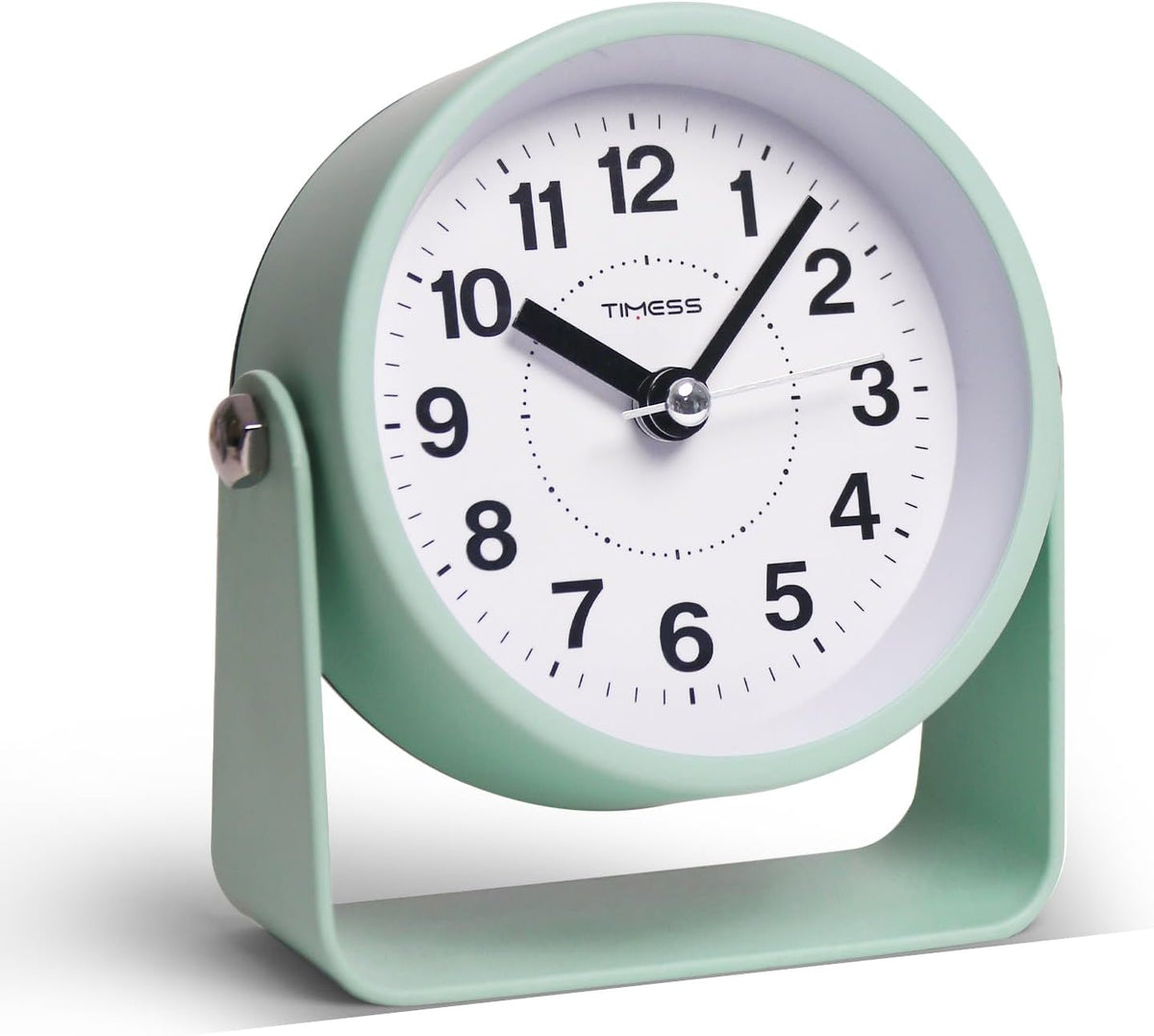 Analog Alarm Clock with Snooze & Light, Silent Non-Ticking, Yellow
