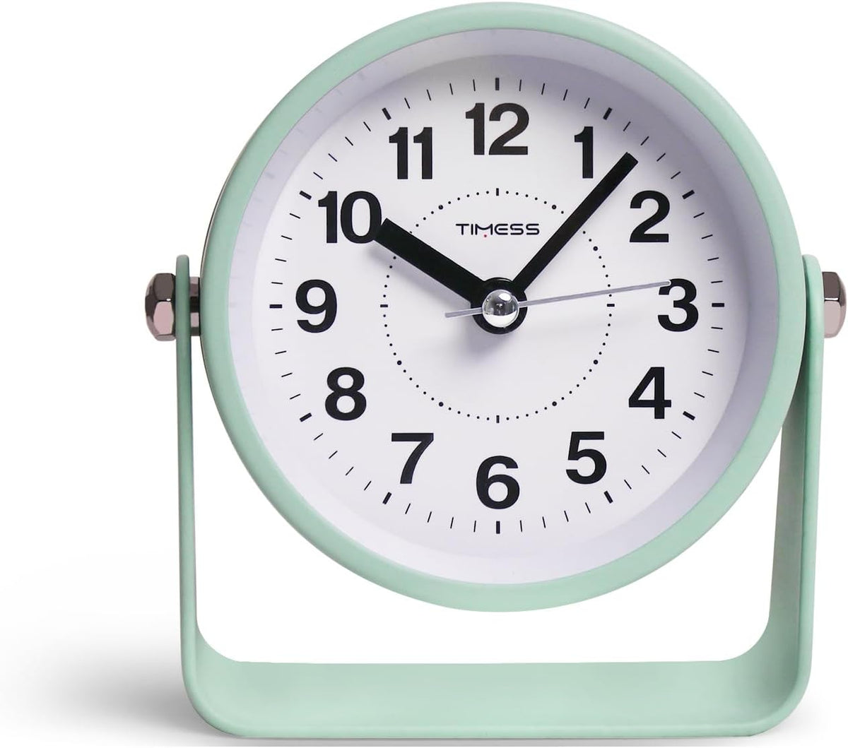 Analog Alarm Clock with Snooze & Light, Silent Non-Ticking, Yellow