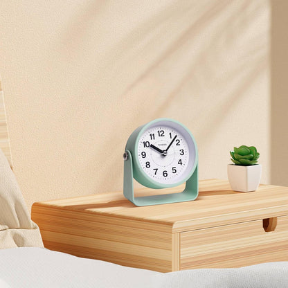 Analog Alarm Clock with Snooze & Light, Silent Non-Ticking, Yellow