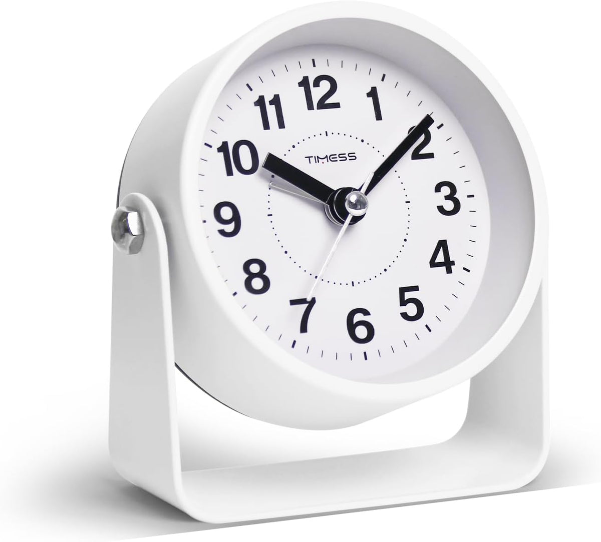 Analog Alarm Clock with Snooze & Light, Silent Non-Ticking, Yellow