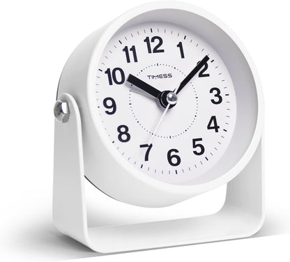 Analog Alarm Clock with Snooze & Light, Silent Non-Ticking, Yellow