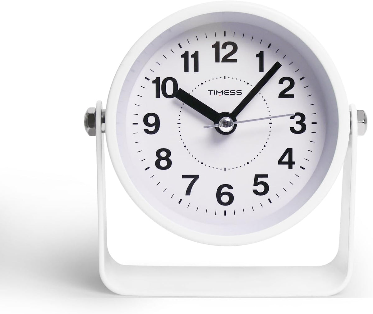 Analog Alarm Clock with Snooze & Light, Silent Non-Ticking, Yellow
