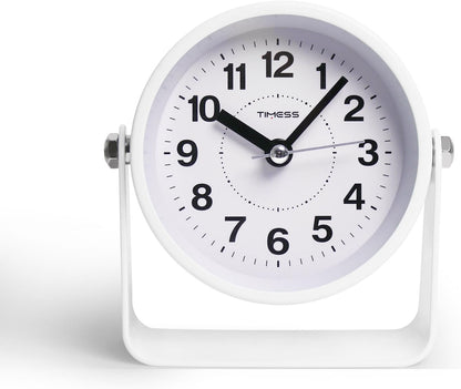 Analog Alarm Clock with Snooze & Light, Silent Non-Ticking, Yellow