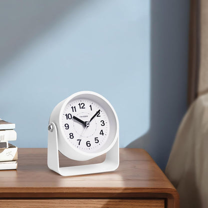 Analog Alarm Clock with Snooze & Light, Silent Non-Ticking, Yellow