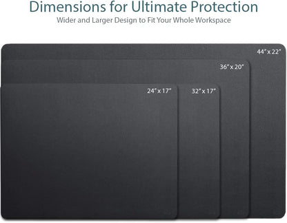 Leather Desk Mat Large 44" x 22", Desk Protector Mat, PU Leather Desk Pad, Large Mouse Pad, Desk Blotter, Desk Pads on Top of Desks, Desk Matt for Desktop, Office Desk Mat (Black)