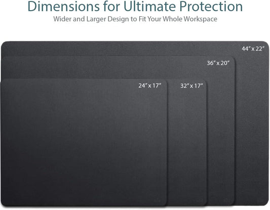 Leather Desk Mat Large 44" x 22", Desk Protector Mat, PU Leather Desk Pad, Large Mouse Pad, Desk Blotter, Desk Pads on Top of Desks, Desk Matt for Desktop, Office Desk Mat (Black)