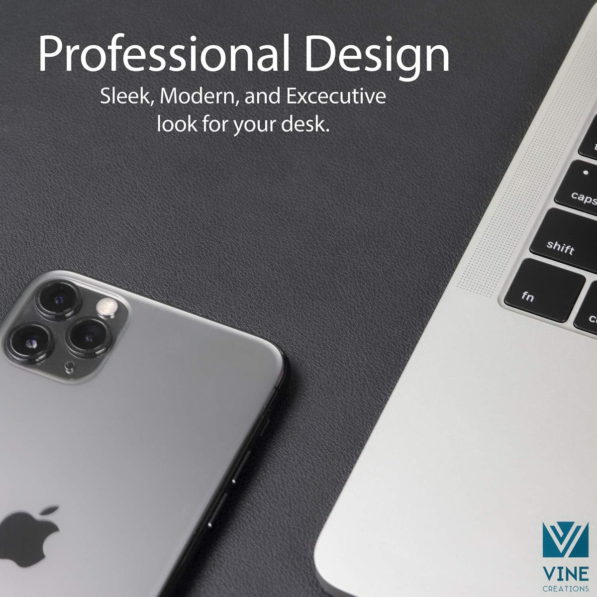 Leather Desk Mat Large 44" x 22", Desk Protector Mat, PU Leather Desk Pad, Large Mouse Pad, Desk Blotter, Desk Pads on Top of Desks, Desk Matt for Desktop, Office Desk Mat (Black)